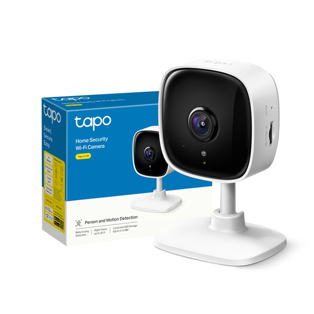 Tapo C100 Telecamera Wi Fi Interno Videocamera Sorveglianza FHD Visione Notturna