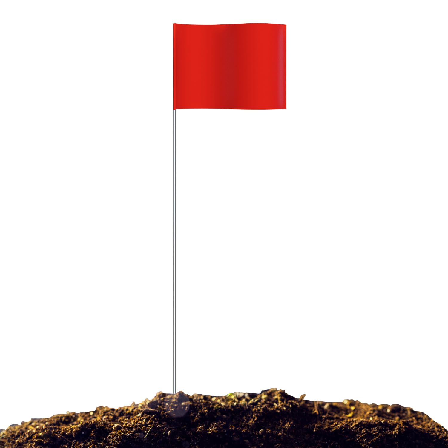 Zozen 100 Pack Red PVC Marker Flags, 38 x 10 x 13 cm, Pole Mount, Ideal for Construction Landscaping, Pet Training
