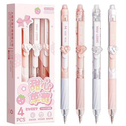 Orablooiva Juego De 4 Bolígrafos Borrables, Rollers Con Tinta Que Se Puede Borrar, Set De Plumas Regrabables Retráctiles Ideal Para Estudiantes, Regalo Perfecto Para Ofic