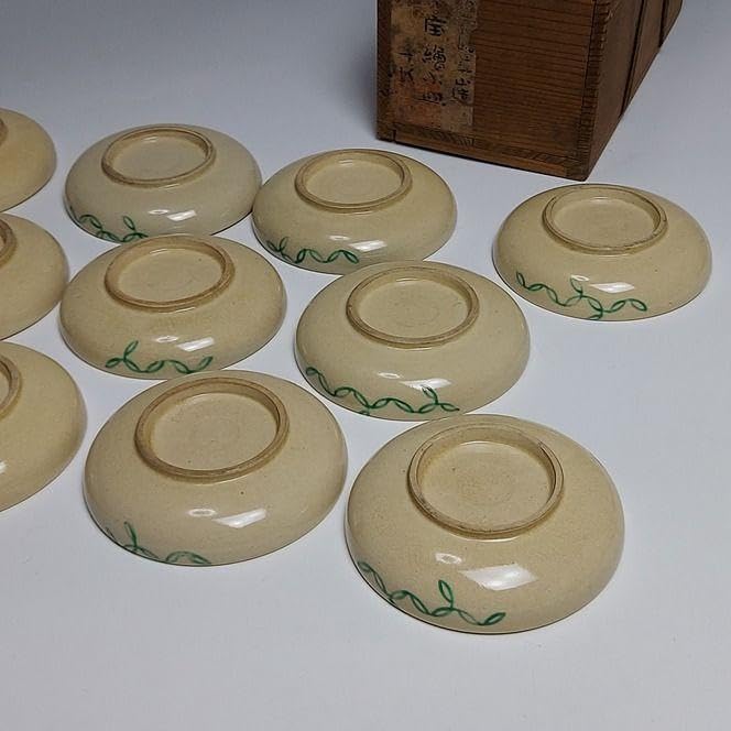 22-382古清水(粟田焼)の美山窯小皿10客