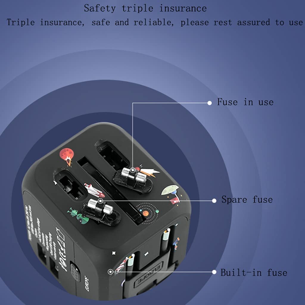 Adattatore da Viaggio Universale Adattatore di Alimentazione Internazionale con 3 Porte USB Adattatore da 100-240 Volt per Regno Unito Giappone Cina Europa USA CA AU AE