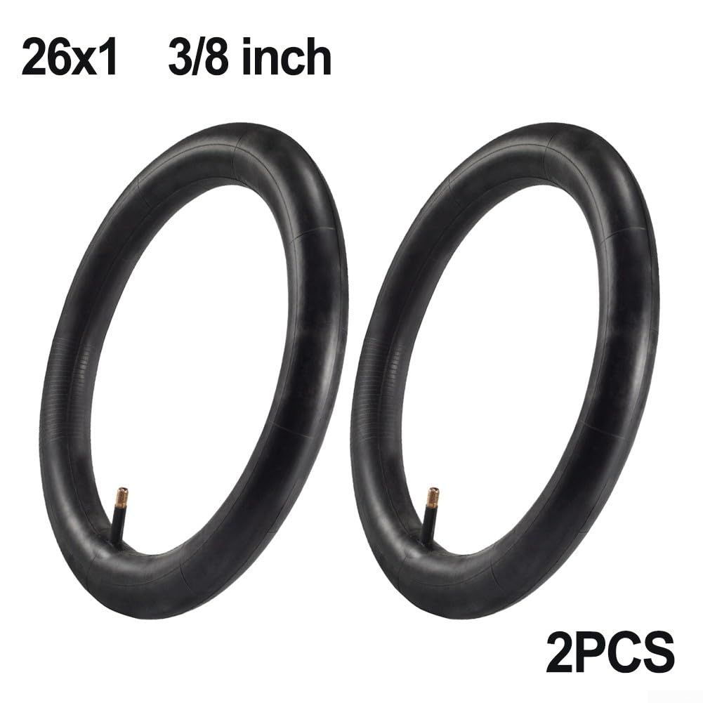 TEmkin 2 camere d'Aria per Bicicletta da 26" x 1-3/8" con valvola SCH-Rader, Camera d'Aria per Bici a Prova di perdite AV 26x1-3/8, per Bici elettrica Pieghevole