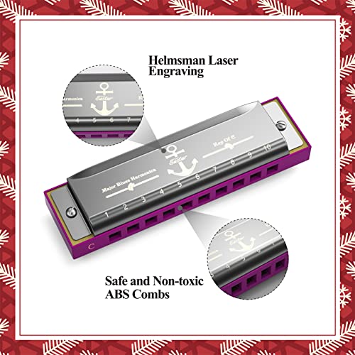 Eastar Major Blues Harmonica diatonique à 10 trous en Do pour débutants, enfants, adultes, étudiants, avec étui rigide… - Les Beatles, Paul McCartney, John Lennon, RIngo Starr, George Harrison Eastar Major Blues Harmonica diatonique à 10 trous en Do pour débutants, enfants, adultes, étudiants, avec étui rigide… – Image 3