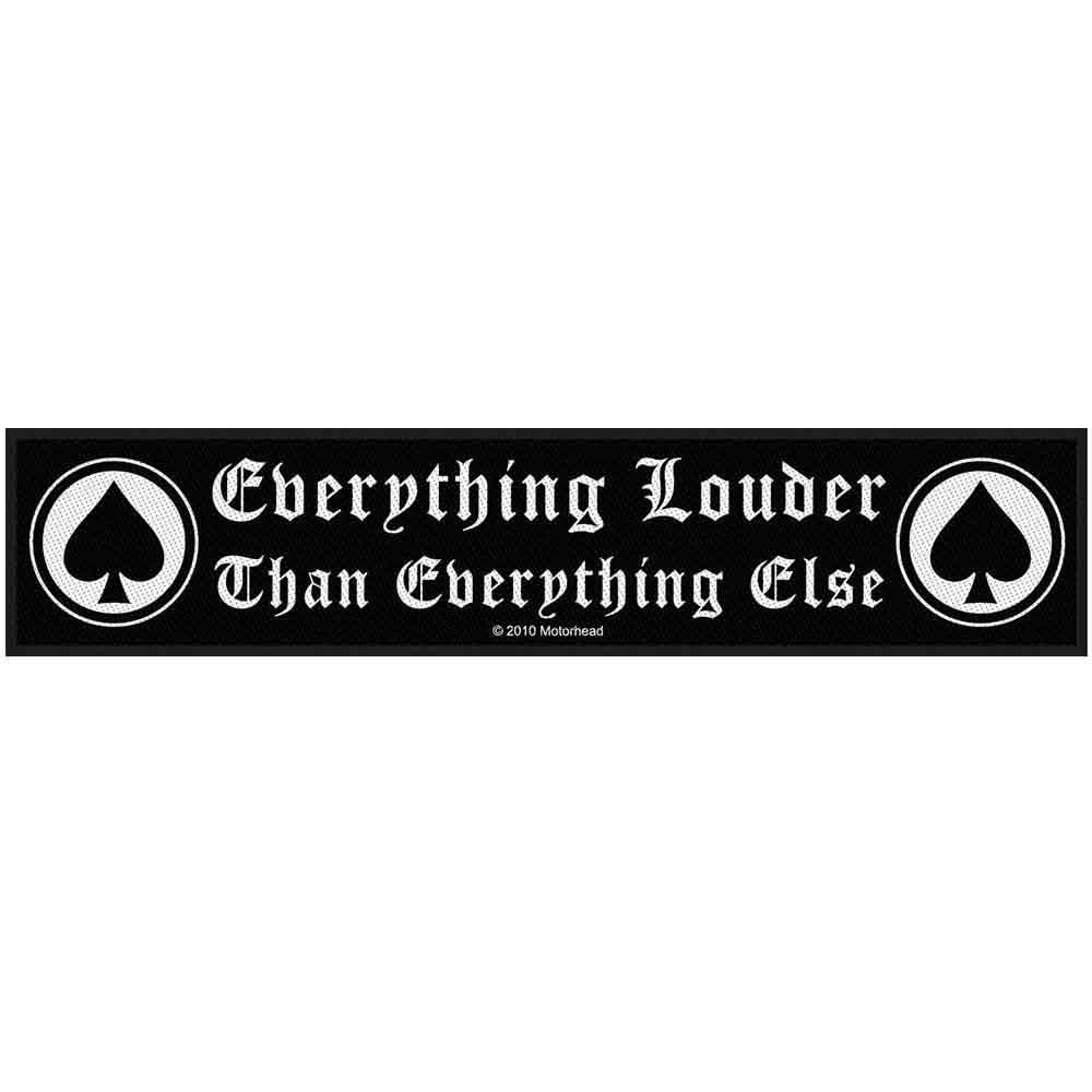 Rock Off Officially Licensed Products Black Motorhead Patch Everything Louder Band Logo Official Woven Strip 21Cm X 5Cm Accessory Size