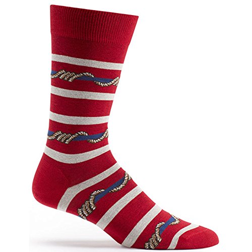 Ozone Men's Wrap Around Stripes Sock, Red