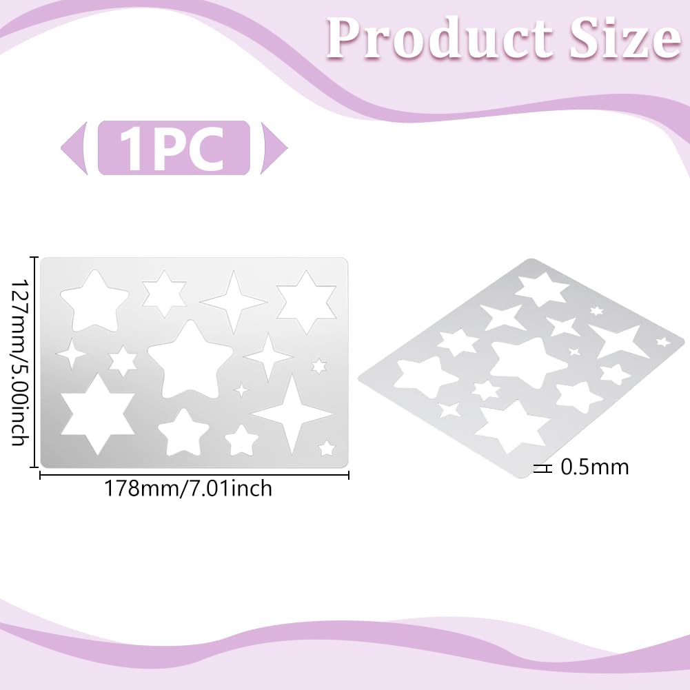 UNICRAFTALE Star Shape Metal Stencil Cutouts Cutting Stencils Template Stainless Steel Reusable Stencils Decorative Embossing Drawing for DIY Cabochons Bracelets Earrings Making Jewelry Craft - Image 3