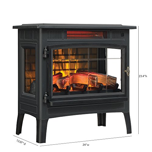 Duraflame Electric Infrared Quartz Fireplace Stove With 3D Flame Effect, Black #TOP7