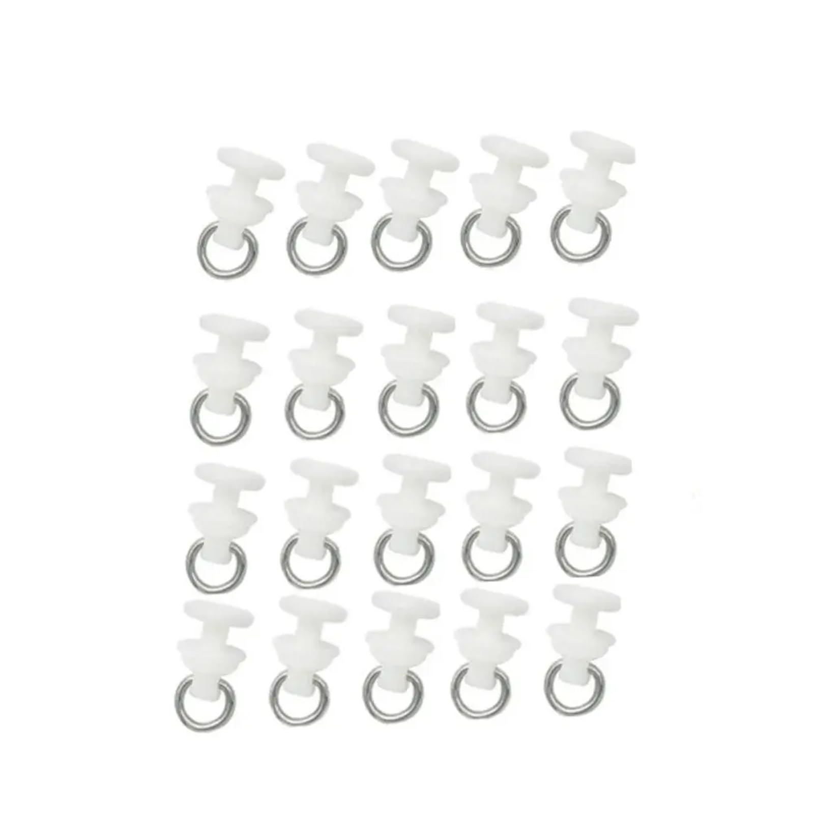 Curtain Rail Track Pulley, Curtain Rail Track Pulley White Plastic Hook Roller Slide Glider 20pcs