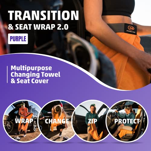 Image of Orange Mud Transition & Seat Wrap V2.0 - Purple Car Seat Cover, Changing Kilt & Towel in One - Quick-Dry, Secure Wrap for Runners, Cyclists, Triathletes, Gym & Outdoor Use