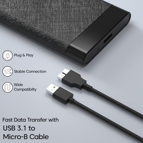 Sounce 2.5 Inch SATA USB 3.0 HDD / SSD Portable External Hard Disk Enclosure 7 MM and 9.5 MM Tool Free , Supports UASP Max Upto 6TB (Black) - Image 4