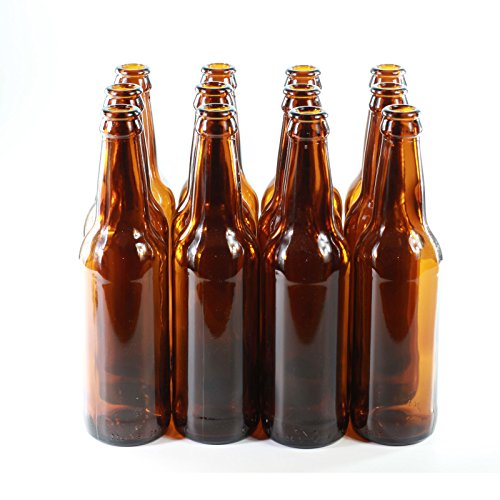 Bouteilles de bière en verre brun avec bouchon dorés - Paquet de 12 - Homebrew (330 ml) - Image 4