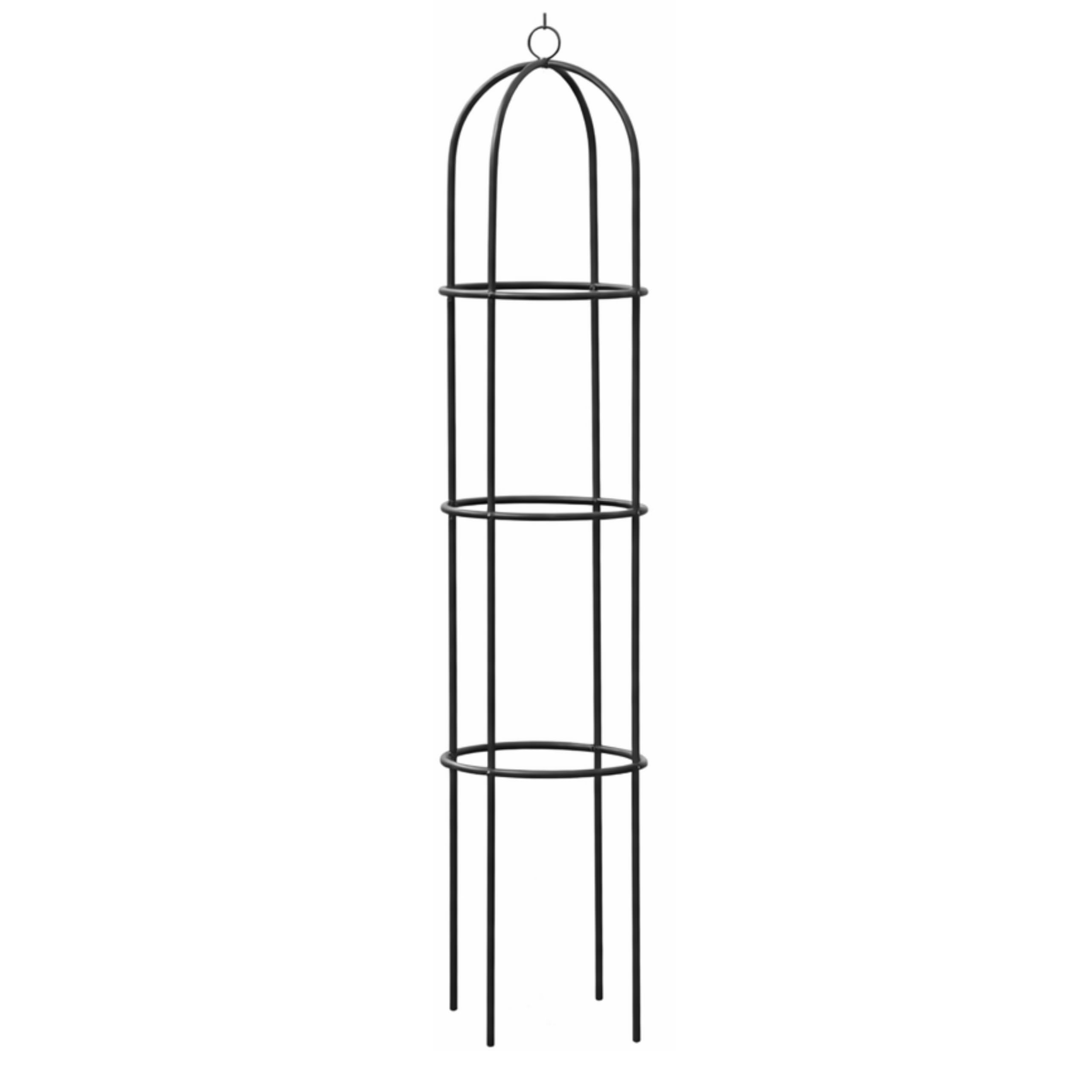 Garden Mile® Grand obélisque décoratif de jardin - Solide structure tubulaire en métal pour rosiers, plantes grimpantes - Hauteur de 2 m, noir