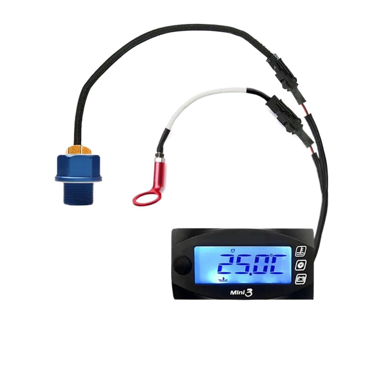 Koso Motorcycle Fit For Mini 4 DUAL TEMP METER Cylinder Temperature Oil Temperature Sensor V Time Square Gauge(4 in 1-14mm-M20x1.0)