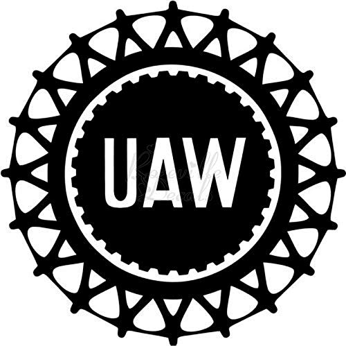 UAW United Auto Workers Union Member Vinyl Decal Sticker for Home Office Decor Vehicle Window Sign Size- [6 inch] / [15 cm] Tall and Color- Matte Black