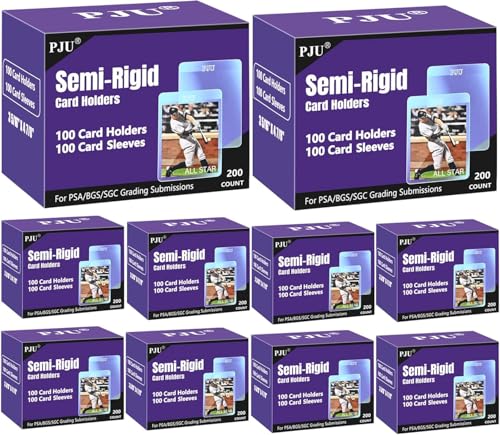 1000ct Semi Rigid Card Holders & 1000ct Card Sleeves for PSA SGC BGS CSG Graded Card Submissions Semi Rigid Baseball Cards Sleeves Protectors PSA Graded Trading Cards Sleeve