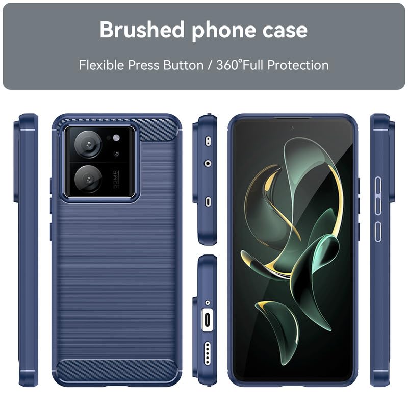 Image of Hybrid Carbon Fiber Back Case for Xiaomi Mi 13T / Mi 13T Pro (Blue)