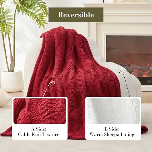 Amelie-Home-Chenille-Christmas-Sherpa-Cable-Knit-Throw-Blanket-for-Couch-Reversible-Soft-Cozy-Warm-Winter-Fleece-Throw-Blankets-for-Bed-Sofa-Chair-Living-Room-Xmas-Home-DecorRed50-x-60-inch Amelie Home Chenille Christmas Sherpa Cable Knit Throw Blanket for Couch Reversible Soft Cozy Warm Winter Fleece Throw Blankets for Bed Sofa Chair Living Room Xmas Home DecorRed50 x 60 inch