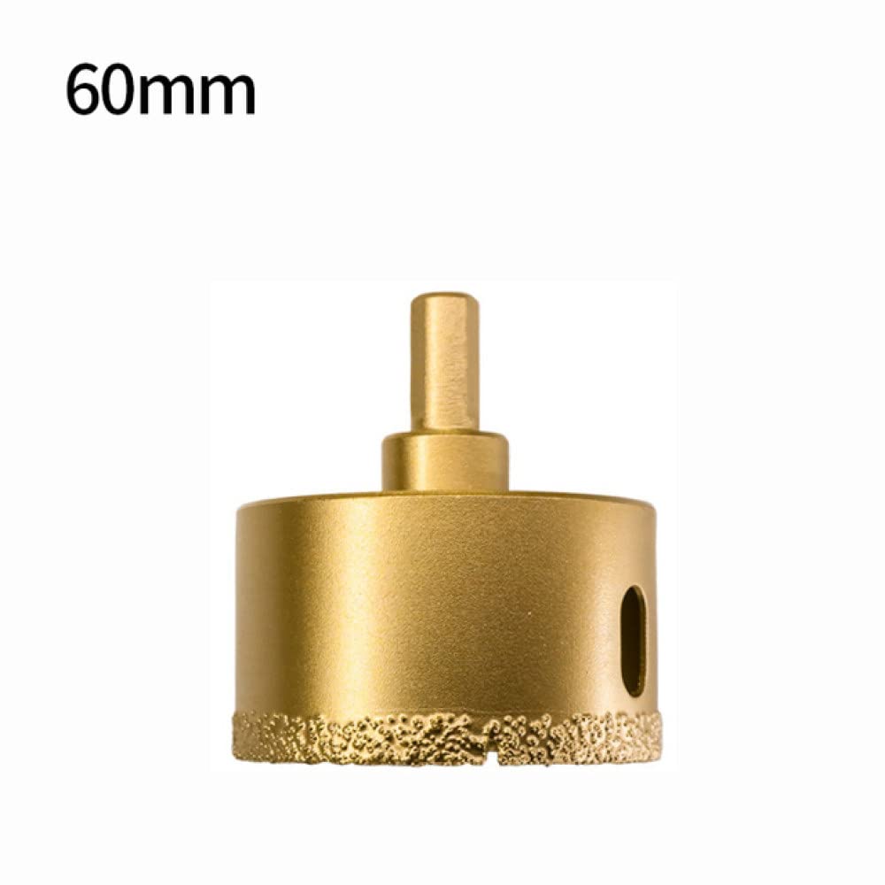 Punte per carotaggio diamantate brasate a secco sottovuoto Punte per trapano per trapano per piastrelle in ceramica Apriscatole per trapano in granito, marmo, porcellana, mattone, 60MM