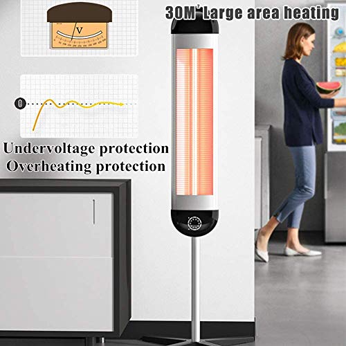 Gaofan 2 In 1 Electric Patio Heater, Floor Stand Or Wall-Mounted Unit, Outdoor Infrared Heater, 2500W /10 Adjustable Power Level/Overheat Protection/Height Adjustable #TOP3