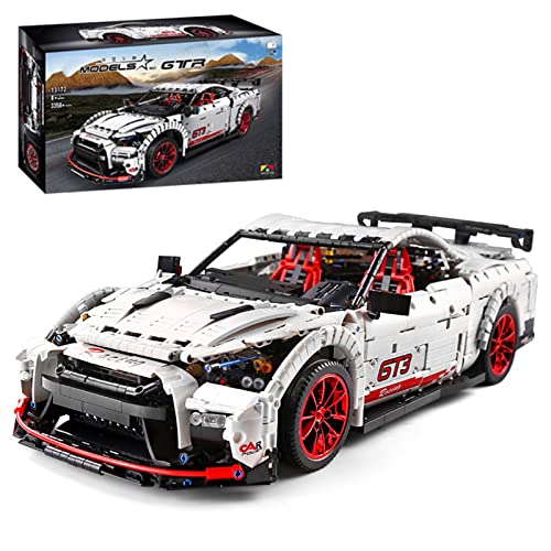 Technik Auto Bausteine für Nissan GTR, Mould 13172, Technik Rennwagen Modell, Groß MOC Klemmbausteine Bausatz Kompatibel…