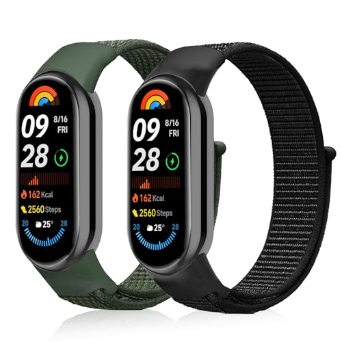 [ZoRoll] �o���h Xiaomi Mi Band 10 / 9 / 8 �Ή� �i�C�����r���v�o���h �|�[�c�X�g���b�v �x���N���f�U�C�� �����o���h �j�����p �ւ��x���g Xiaomi Smart Band 10 / 9 / 8 �Ή��i�u���b�N+�O���[