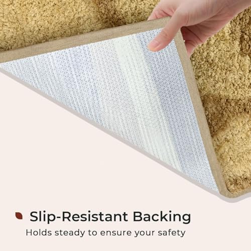 Image of Luxe Home Bath Mat Canada Panda Super Soft Anti Skid Slip Water Soak Washable Door Mats for Home, Bathroom Mat, Floor Mat, Kitchen Mat for Floor (40x60 cm) Gold