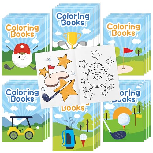 X1zuue Bulk Golf Coloring Books, Mini Drawing Booklet for Kids Party Favors