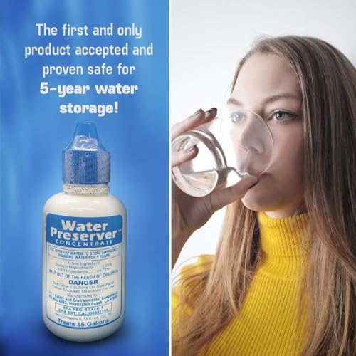 Water Preserver for 55 Gallon Water Tank - Purifies Water for Drinking for 5 Years - Ideal for Emergency Water Storage or Rain Collection - Survival Kit, Earthquake, Hurricane, Emergency Water-2 Pack - Image 4