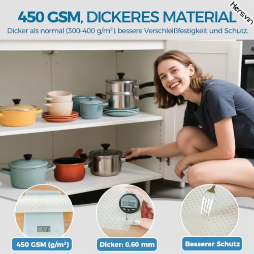 Hersvin Schubladenmatte 30cmx500cm Schrankpapier Schubladeneinlage Eva Wasserfest Nicht Klebende Unterlage Teppich für Küchenschränke… – Ansicht 2