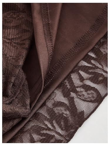 Milumia Women's Lace Ruffle Trim Skirt High Waisted Split Hem Asymmetrical Maxi Skirts4