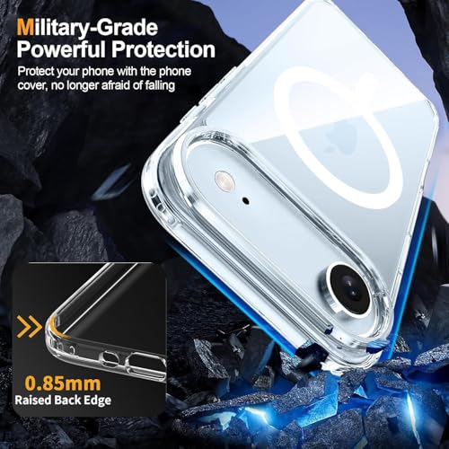 Image of QsmQam Compatible with iPhone 17 Air Back Case Cover | Ultra Hybrid | Compatible with MagSafe| Military-Grade Protection| Transparent Back Case - (Polycarbonate|Clear)
