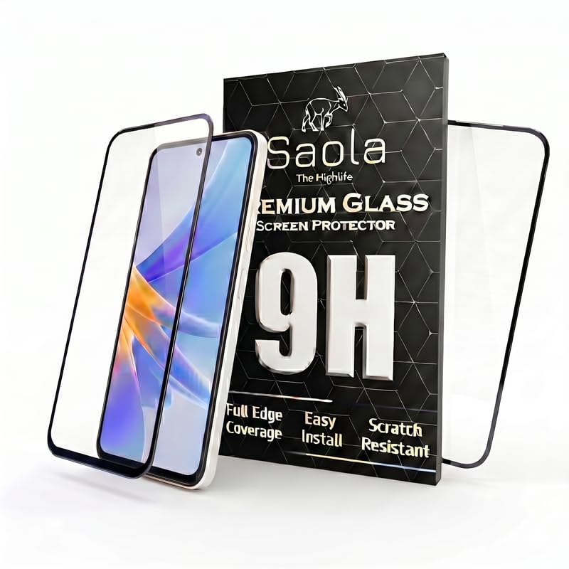 Image of Saola HD Clear Tempered Glass for Poco F7 5G | High Strength 9H Protection, Smooth Touch, Full Coverage Screen Guard, 2-Step Installation Kit | Quick & Easy Application (Pack of 2)