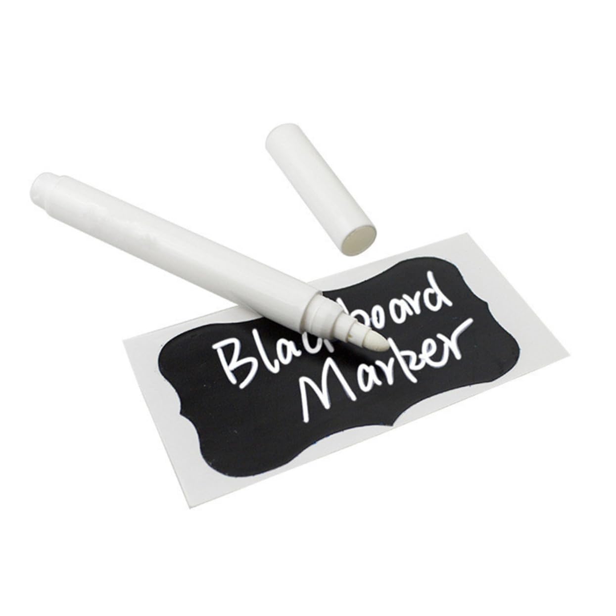 STOBOK 300stücke Selbstklebende Schwarze Tafelaufkleber Mit Ablösbarem Design Und Kreide-stift Für Küche Bar Und Büro Für Gewürzbehälter Und
