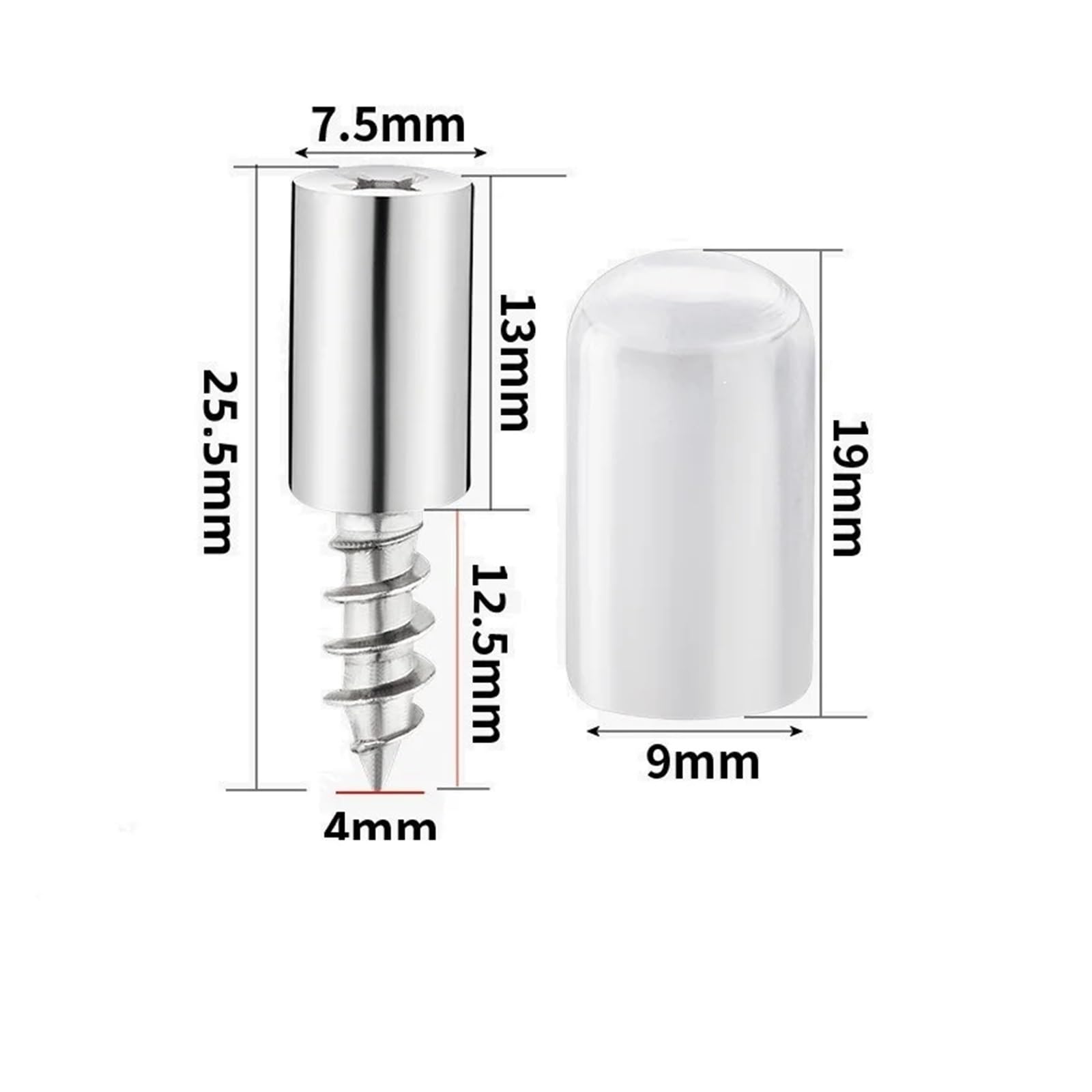 Perforadores de apoyo de estante Tornillo autorroscante cruzado con funda de goma for soporte de armario, clavo antideslizante for mampara de cristal.(Transparent,12ser)