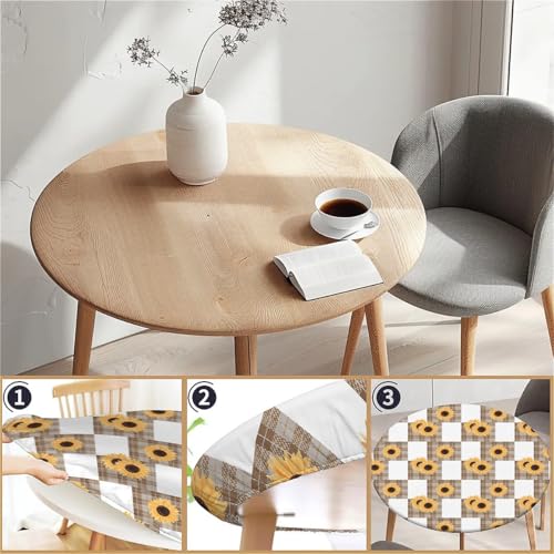 Nappe ronde d'extérieur élastique anti-vent pour table 90cm - 5