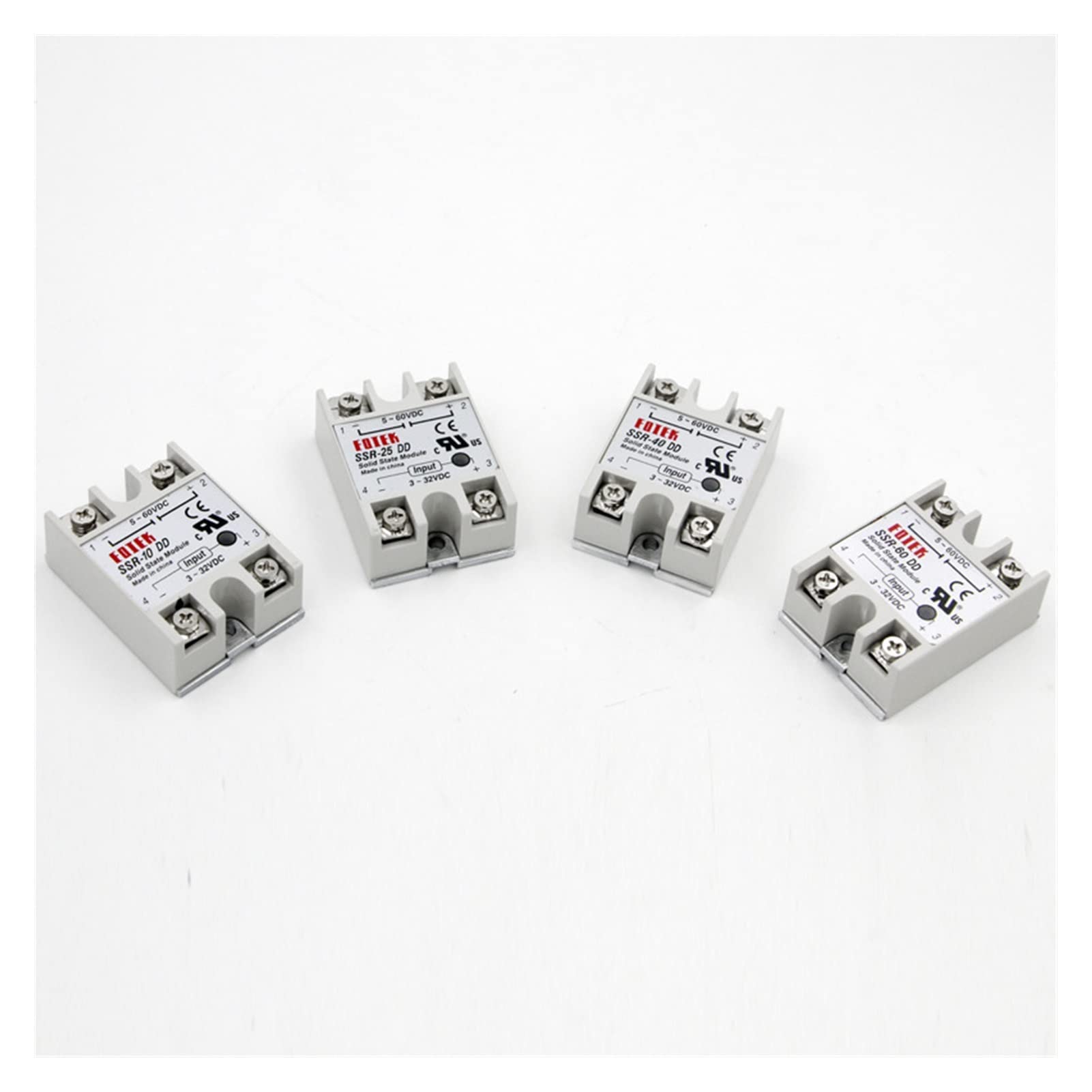 Relè SSR -50DA/60DA/75DA DC Controllo AC SSR White Shell Relè a Stato Solido monofase Senza Copertura in Mini relè(Size:SSR-60DA)