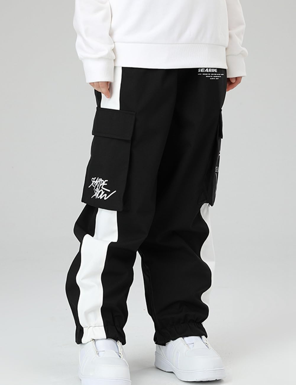 HOUZONIY Damen Skihose, Herren Wasserdicht Winddichte Softshellhose, Weite Passform Snowboardhose Geeignet für Outdoor-Sportarten