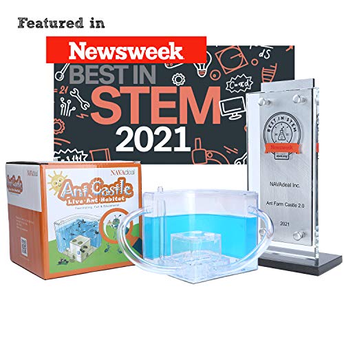 NAVADEAL Ant Farm Castle 2.0 with Connecting Tube, Ant Habitat Science Learning Kit, Best STEM 2021 Educational Kids Toy, Study Insect Behavior at Home & School, Plant Based Blue Gel 3D Maze Ecosystem - Image 6