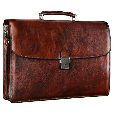 Banuce Vintage Leather Briefcase for Men Cover