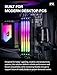 EZDIY-FAB RH01 ARGB RAM Heatsink, RGB Memory Heat Spreader for DDR5 DDR4, Aluminum RAM Cooler with 5V 3-Pin ARGB Lighting, Gaming PC Memory Cooling,1 Pack - Black