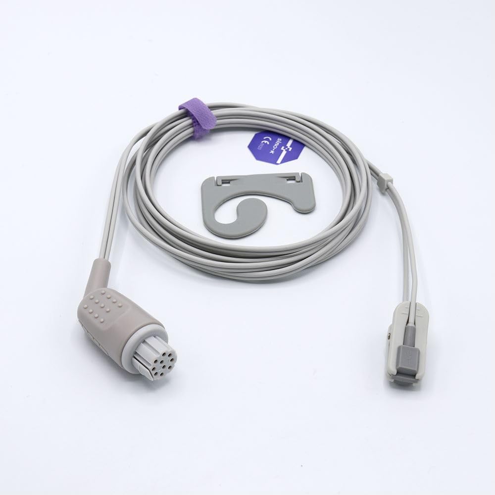 Kompatibel Datex Ohmeda OXY-E4-N Spo2 Sensor Erwachsene Ohrclip 10ft 10 Pins Stecker