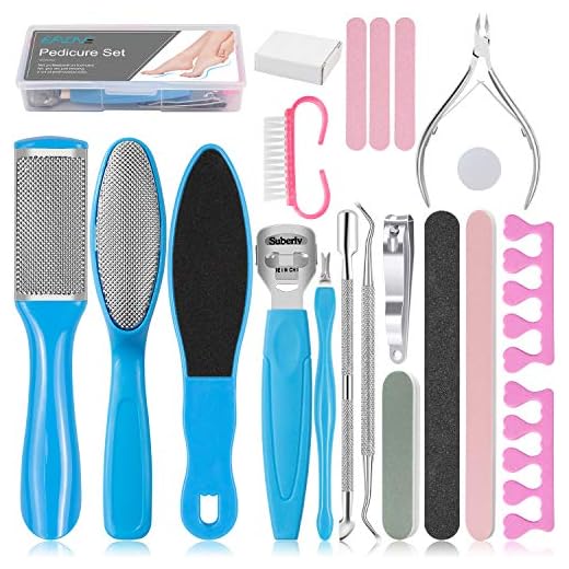 EAONE 20 in 1 Foot Files Professional Pedicure Tools Set Foot Callus Remover Foot Scrubber Dead Skin Remover Pedicure Kits for Women Men Mother's Day Gift