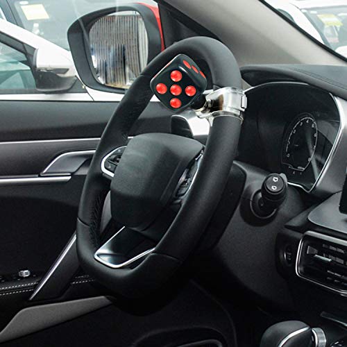 Arenbel Dice Style Wheel Assist Booster Spinner Grip Handle, Car Steering Suicide Turning Knob Fit Most Vehicles Trucks Boats, Black Red #TOP1