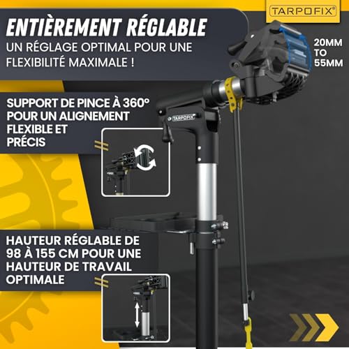 Tarpofix® Pied Atelier Velo Charge 50 kg Support Reparation Velo | Hauteur Réglable pince Rotative 360° Pied Atelier VTT Electrique | Pieds d'atelier Vélo Pour tous les Types de Vélos – vue 5