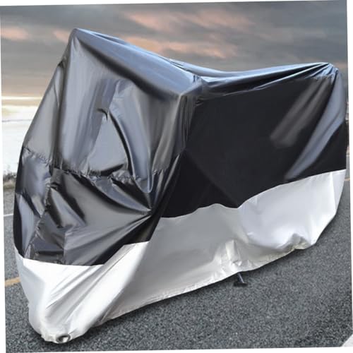 Funda negra para motocicleta ideal para exterior de Oxford resistente al sol con bolsa 4