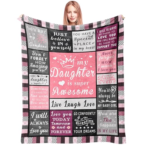 Spwasplo Gifts for Daughter Blanket from Mom Dad - Daughter