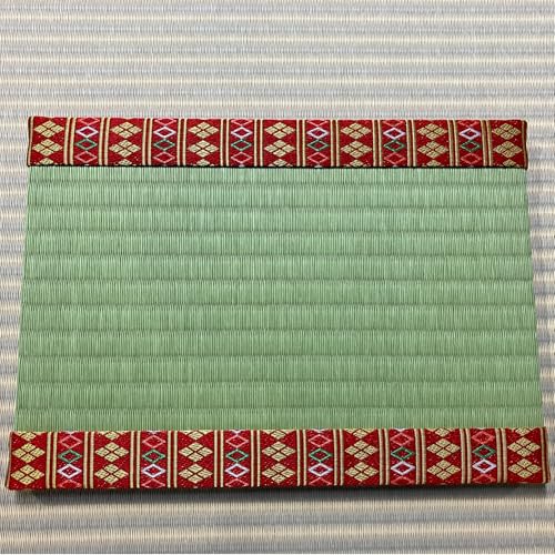 【畳のうえむら】ミニ畳 置き畳 飾り畳 畳 花瓶敷き フィギュア台 雛飾り 和紙製畳表 絢爛縁 A4サイズ 厚み約1.5cm (日本製・全て自社製造・滑り止め付たたみ・使い方いろいろ)【受注生産商品】 (銀白色)