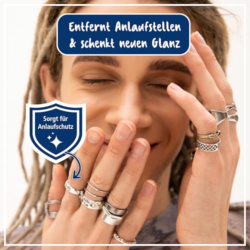 POLIBOY Silber Pflegetuch – Silberputztuch gegen Anlaufstellen – Wiederverwendbares Silberpoliertuch für Besteck und Schmuck - 2x 1 Tuch - Made in Germany