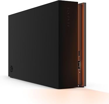 Seagate FireCuda Gaming Hub External Hard Drive HDD 8TB - USB 3.2, Customizable RGB LED lighting, Dual forward-facing USB for Desktop PC with Rescue Services STKK8000400