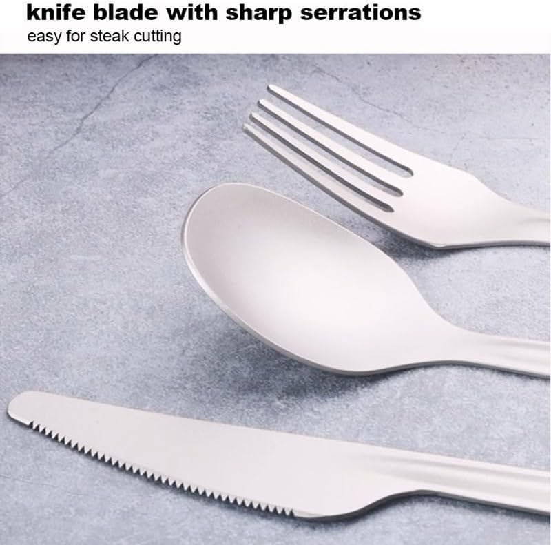 Customized Titanium Camping Spoon Fork Knife Keychain with Bottle Opener Long Handle Spork